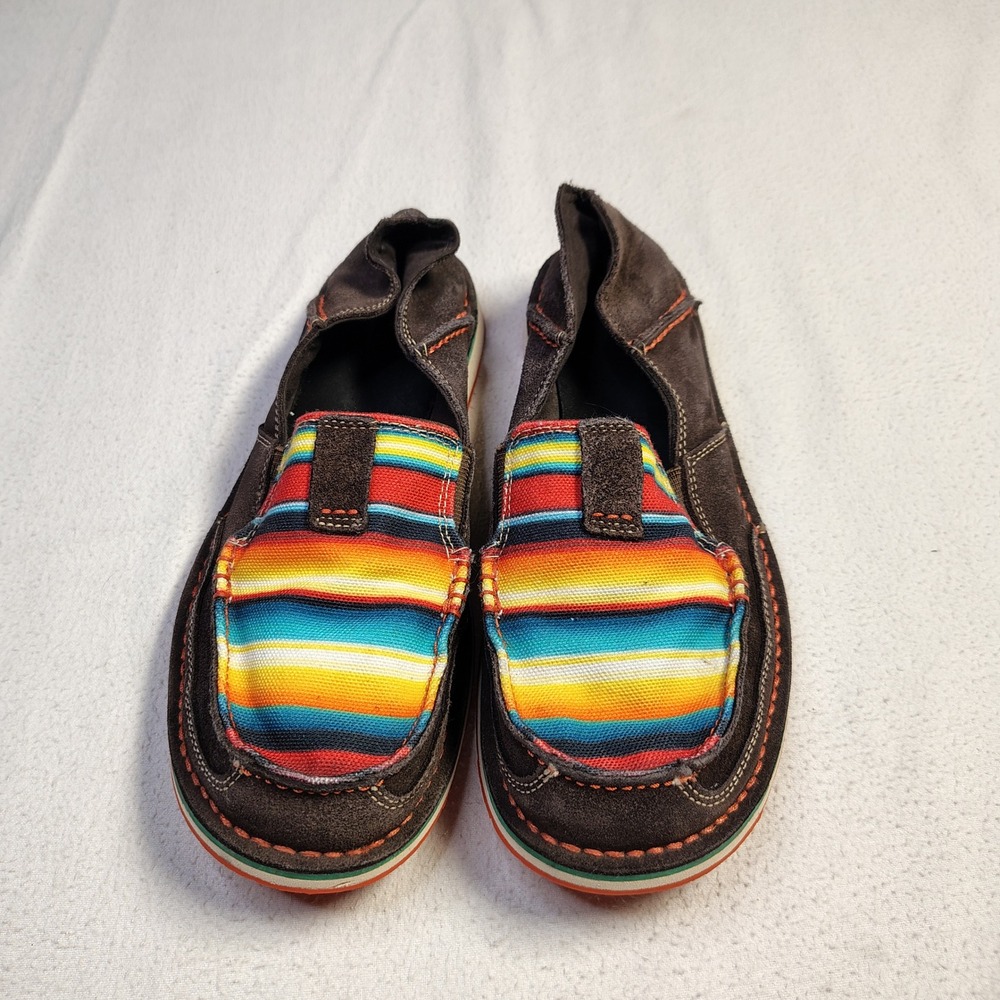Ariat Cruiser Slip On Loafer Women Size 10B Brown Serape Striped Shoe 10021153 - Picture 2 of 9